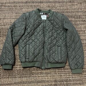 Ashley By 26 International Olive Quilted Bomber Jacket